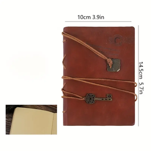 复古皮革笔记本创意日记本带皮革纸笔记本A6手账本复古皮革A6日记本 - Product Image 4
