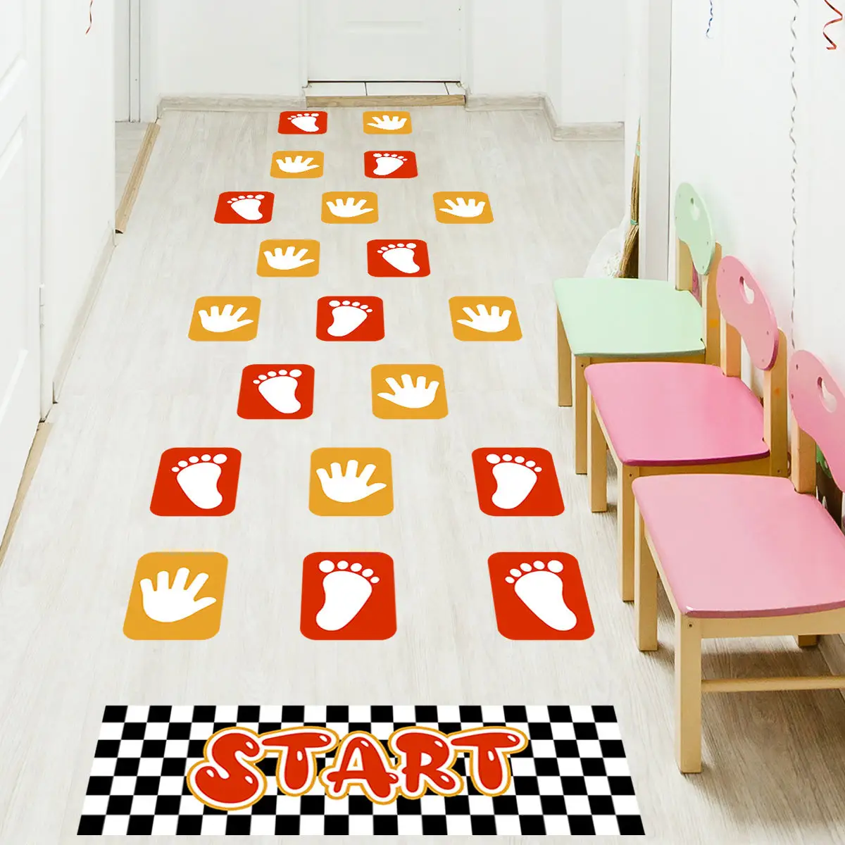 도매 새로운 게임 바닥 스티커 장식 거실 어린이 방 유치원 교육 창조적 인 자기 접착