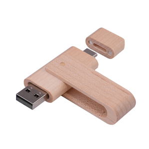 2-in-1 USB C 2.0 Cle木製OTG USBフラッシュドライブマイクロキー32GB 64GB 128GBタイプC iPhoneおよびAndroidデバイスに対応 - Product Image 3