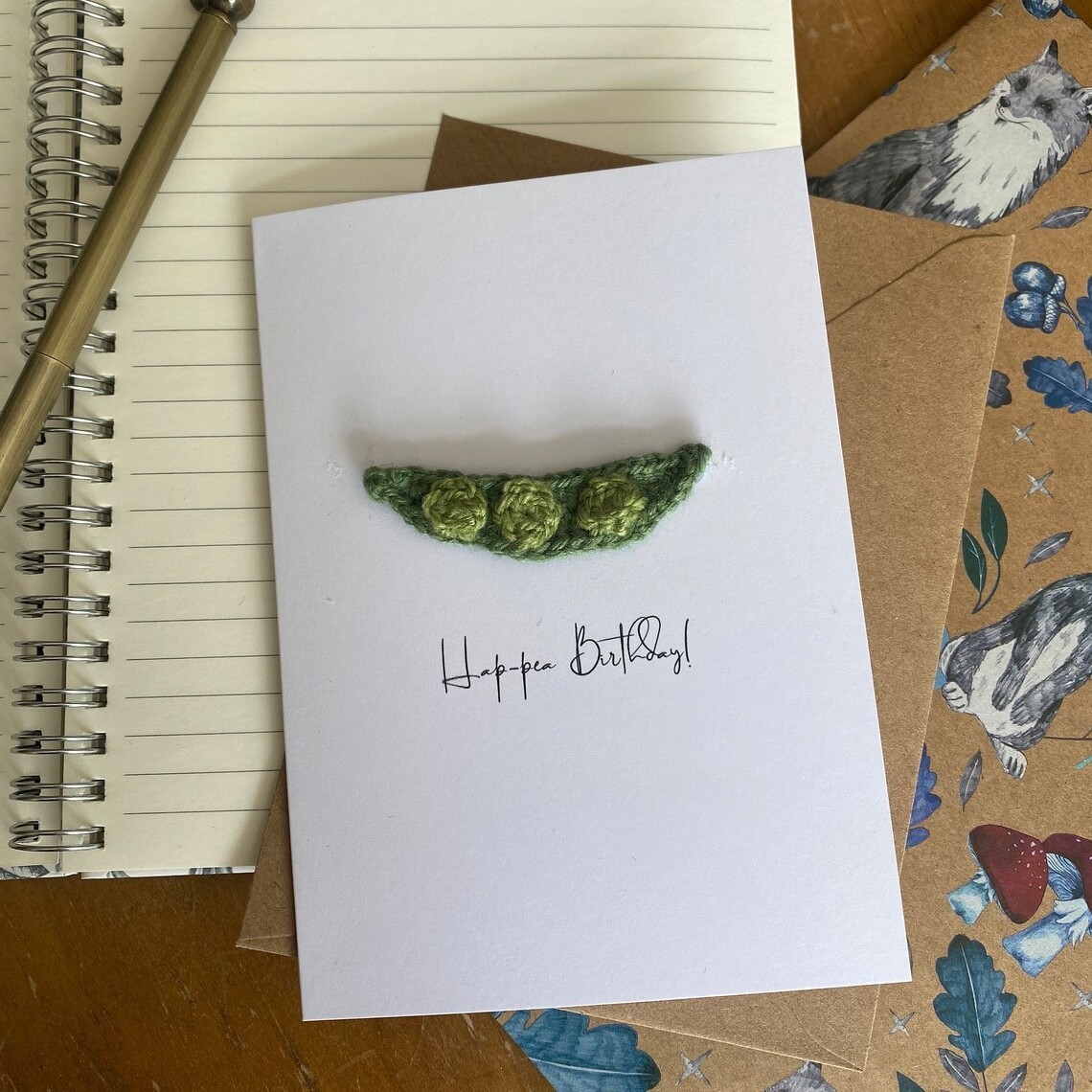 material pack-green pea birthday card