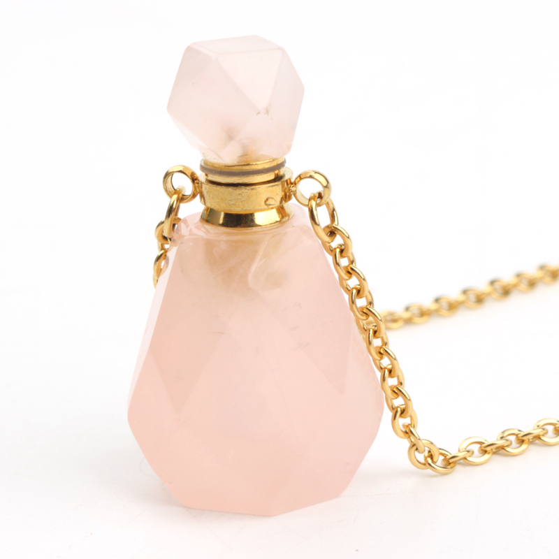 quartz rose + chaîne