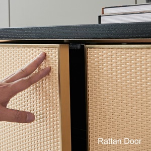 Hiện đại sang trọng phòng khách <span class=keywords><strong>TV</strong></span> Tủ Đen gỗ sồi Kim Loại Cơ sở mây cửa <span class=keywords><strong>TV</strong></span> đứng - Product Image 2