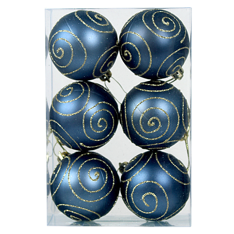 Painted 6cm6pcs (navy blue gold spiral)