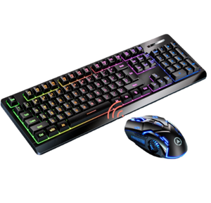 Juego de juegos UpKM01 Plug and Play Juego de teclado y mouse para juegos inalámbricos fotoeléctricos Combo para PC Configuración de computadora - Product Image 1