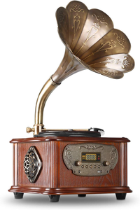 Vintage Turntable in One Phonograph, Suitable for LP with Copper Speakers and Built-in Speakers - Product Image 5