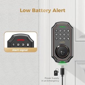 Keyless Entry Smart Lock 100 Code 16 Anti-Peeping-Passwort Elektronische Tastatur Riegel Einfache Installation Zink-Alarm mit niedriger Batterie - Product Image 5