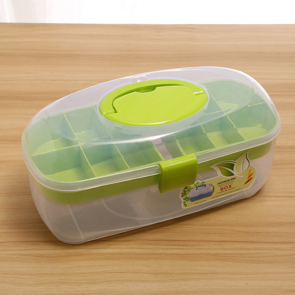 Large oval toolbox, green (34.5*15.5*16)