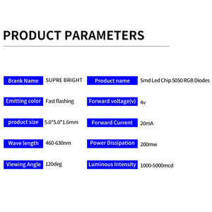 Led kapsülleme serisi ile hızlı yanıp sönen 5050 RGB smd led ışık diyot çip - Product Image 4