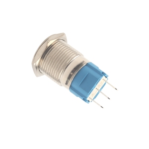 16mm 5a 12v Reset/selbstsicher nder Knopfsc halter Silber gehäuse Drucksc halter mit LED-Licht - Product Image 4