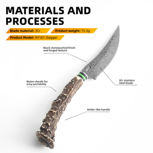 Độc đáo POM vuông Hươu gạc xử lý săn bắn dao cố định lưỡi dao ngoài trời cho sự sống còn ngoài trời - Product Image 3