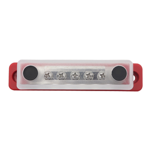 Conector de barra colectora de cobre rojo de 5 vías 100A con tornillo de cubierta-Bloques de terminales fijos para distribución de energía - Product Image 4