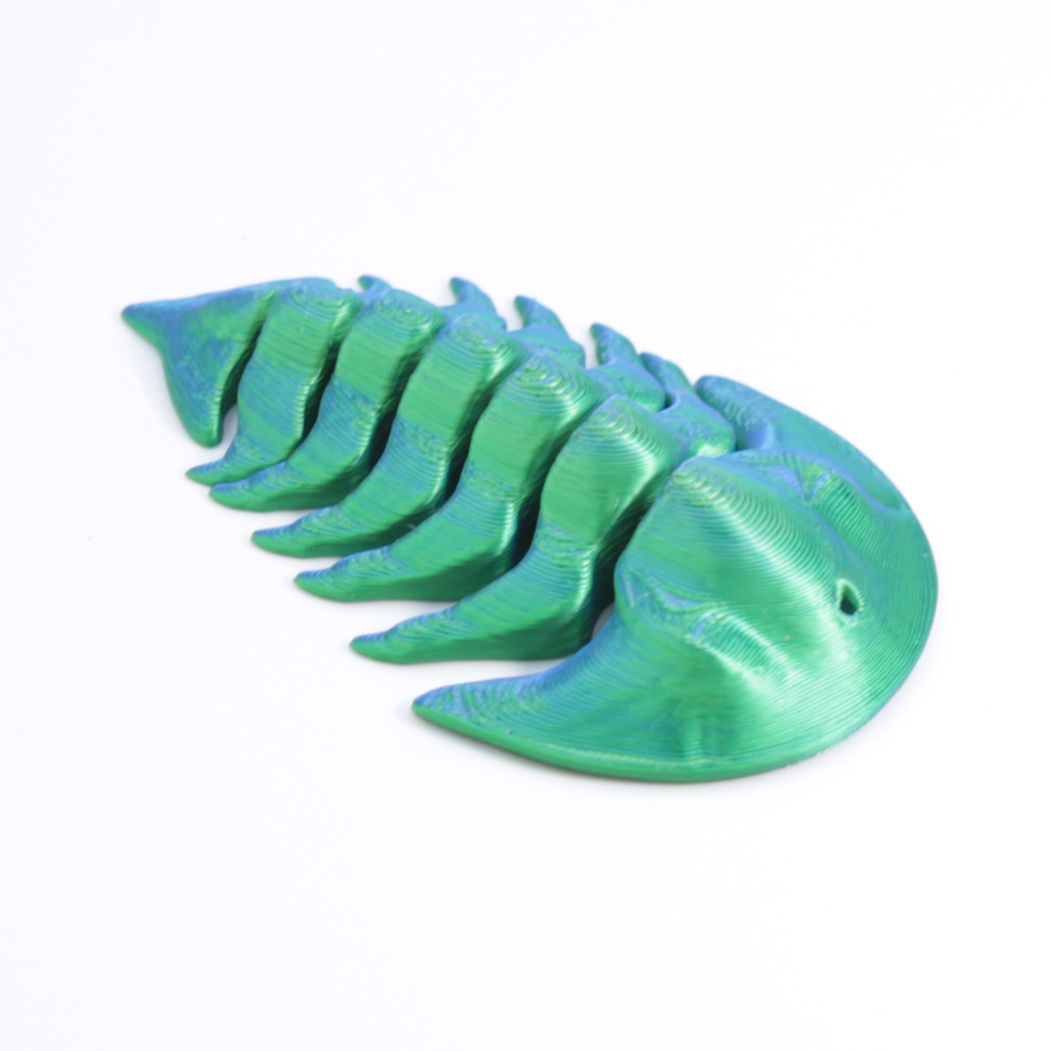 Trilobite bleu-vert en soie 9cm