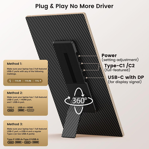 Monitor portatile Plug-and-Play a doppia estensione trasparente da 15.6 "USB per codifica e programmazione di Laptop da gioco - Product Image 5