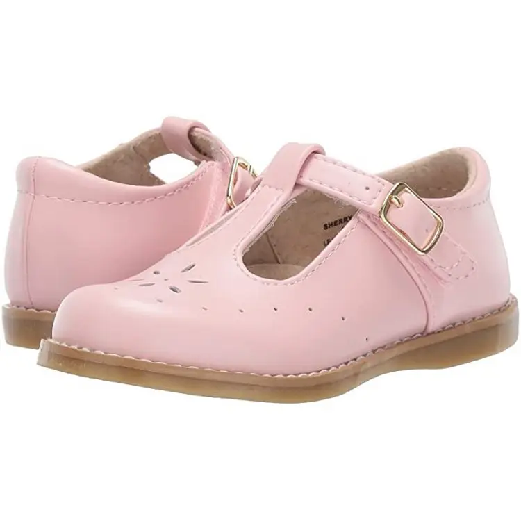 Sıcak satış son tasarım şeker renk bebek çocuk prenses daireler kayma güzel ayakkabı çocuk deri ayakkabı
