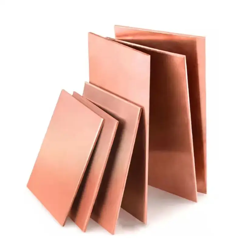 Hoja de cobre de alta pureza 99.99% C10100 C12500 T1 T2 Precio de placa de cátodo de cobre Hoja pura de cátodo de cobre 99.999% a la venta