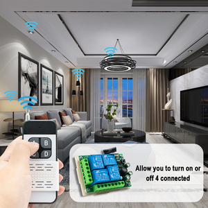 Universal Wireless Remote <strong>Control</strong> Switch AC 220V 85-256V 4CH Relay Receiver Module &amp; 4 Channel RF Controller 433 Mhz Transmitter