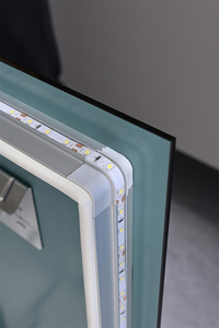 Modern Frameless Anti-Fog prata LED espelho do banheiro branco retangular com característica iluminada