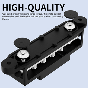 275A Bus Bar 12V Power Distribution Block Car Audio <strong>Busbar</strong> 6 X 5/16&quot; (<strong>M8</strong>) Terminal Stud Positive &amp; Ground Battery Bus Bar for RV - Product Image 4