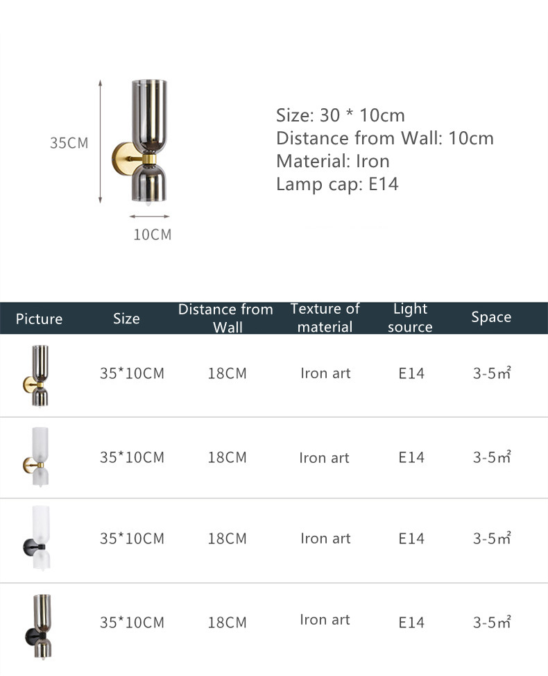 Italian light luxury bedside wall lamp simple modern bedroom living room background wall aisle Nordic study glass hotel lamp