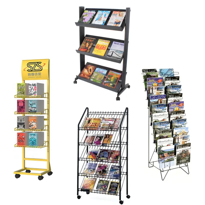 Prateleira de comic para livro, suporte de metal comic para exibição de loja de livros, varejo, rotativo, livro, comic