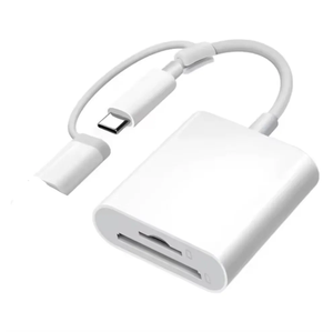 Plug and Play Dual Connectors 2/<strong>3</strong> in 1 SD PD TF OTG Memory Card Reader <strong>Adapter</strong> for iPhone iPad Trail Camera Android Mobile Phone - Product Image 2
