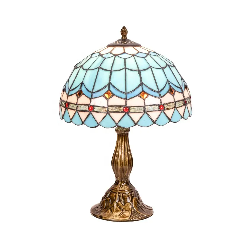 Промышленная лампа с цветами Тиффани, настольные лампы из витражного стекла Тиффани для домашнего декора