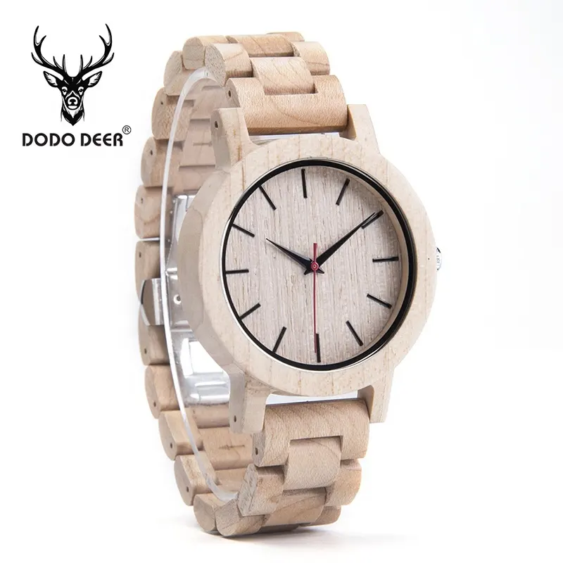 Relógio de pulso de quartzo Dodo Deer para homens, relógio de pulso OEM para homens, com frete direto, madeira de bordo, OEM, seu logotipo, madeira, rosto, 2020