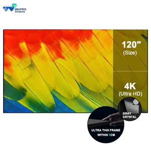 UE en stock 2023 más nuevo Wupro/OEM Pantalla de proyector de 120 pulgadas PVC cristal gris 4K 3D ganancia mejorada UHD Pantalla de proyector de marco fijo - Product Image 1