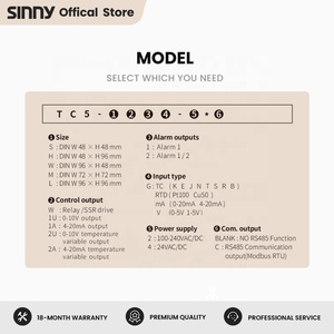 Sinny TC5-M 72*72 RS485 funzione luce bianca LED ingresso universale PID funzione digitale regolatore di temperatura - Product Image 5
