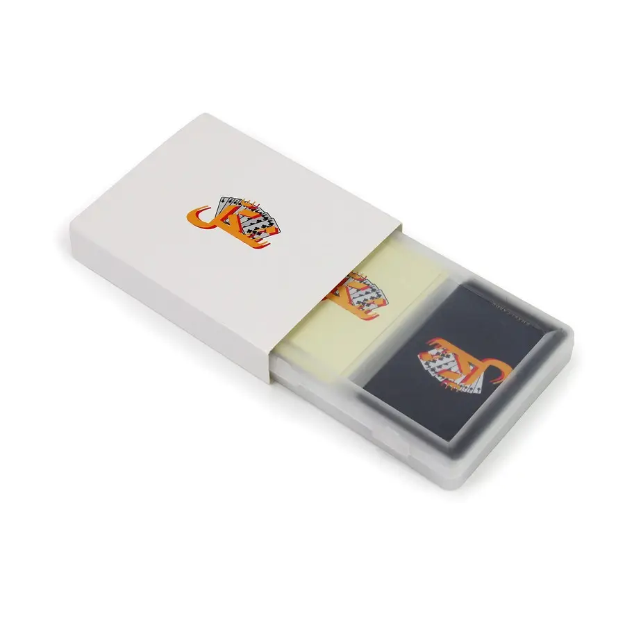 Stock Free campione double set pack impermeabile Poker Deck ci ha stampato carta da gioco Logo personalizzato scatola di plastica dollaro per carta da gioco