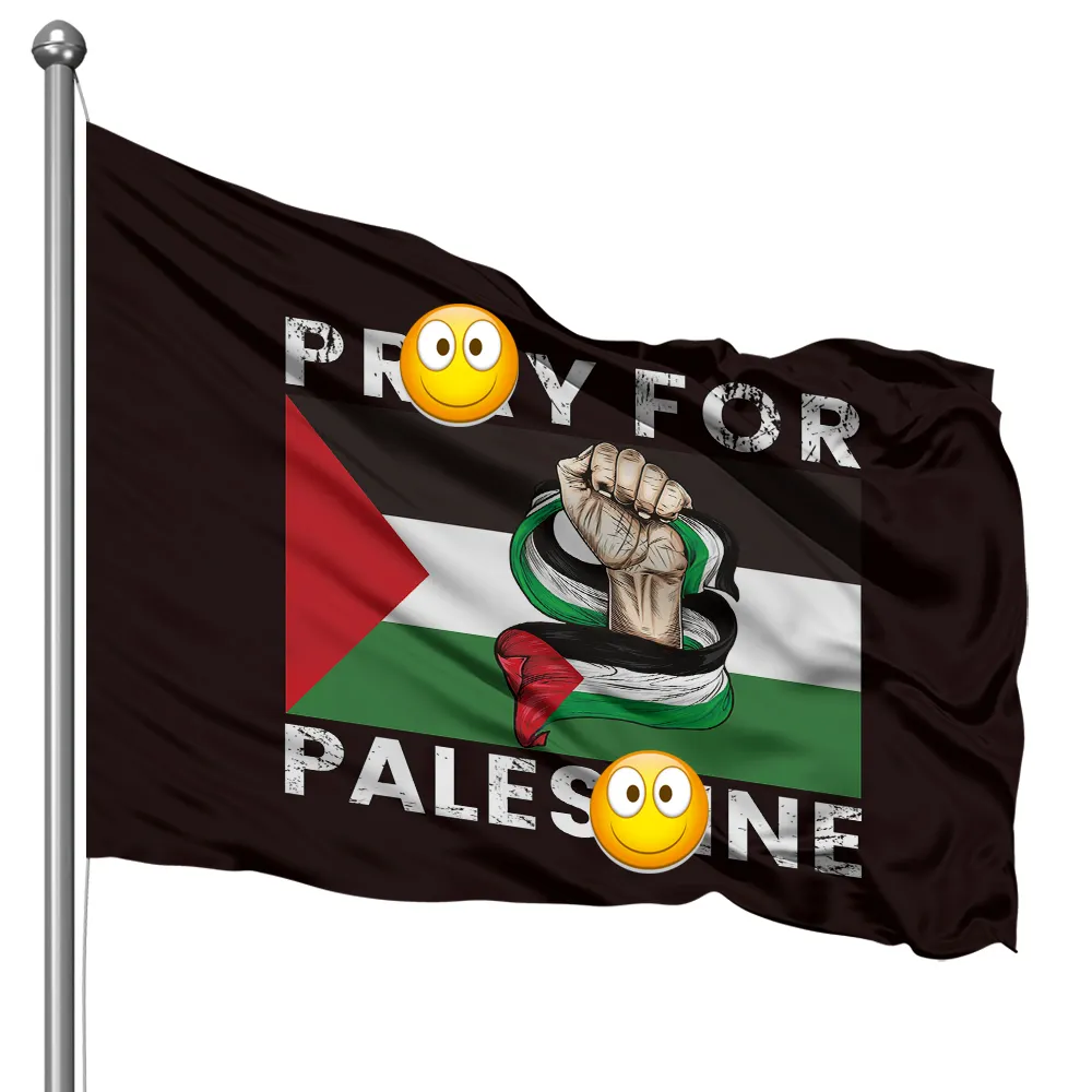 País personalizado 90X150 5X9 bandera grande Palestina mano bandera todos los tamaños poliéster con logotipo