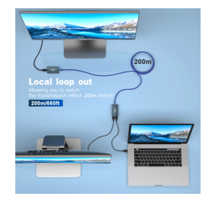 Neu kommende IP-Netzwerk USB 2.0 KVM Extender RJ45-Anschlüsse 1080P HDMI über LAN KVM Extender 200m HDMI KVM Extensor von Cat5 Cat5e Cat6 - Product Image 1