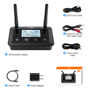 1Mii蓝牙5.2音频接收器发射器，带aptx-ll/HD 3合1 TX + RX + 旁路模式电视扬声器蓝牙适配器 - Product Image 6