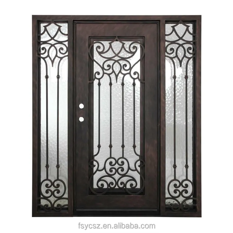 Diseño de puerta principal para casa, puerta de entrada de seguridad de acero inoxidable y metal para apartamento