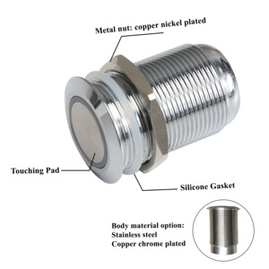 12-24V RV Metal 19MM Flush Mount Touch Sensor Stepless <strong>Dimmer</strong> Switch Button <strong>Control</strong> with Memory Function LED Strip Rope Light - Product Image 2