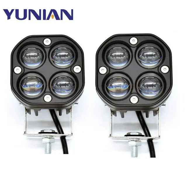 Đèn Làm Việc Ống Kính LED 3 INCH Đèn Chiếu Điểm Màu Vàng Trắng 40W Đèn Làm Việc Cho Ô Tô Xe Tải 4X4 Gắn Phẳng Cho Máy Kéo Xe Máy