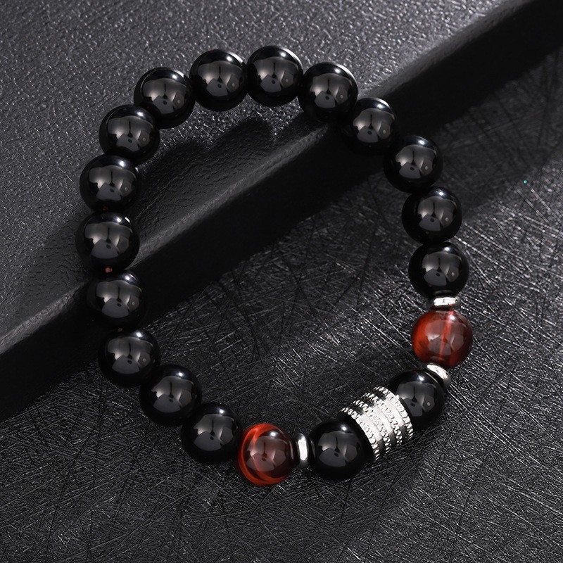 16 Bracelet pierre oeil de tigre bleu rouge