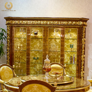 Villa saray mobilya altın kaplama barok tarzı kraliyet mobilya yemek göster vaka, yemek şarap dolabı, - Product Image 3