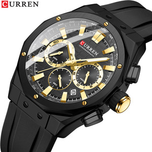 2024 CURREN 8464 Herrenuhren Multifunktionale Datum wasserdichtes Silikonband Sport Motorrad Quarzuhr für Herren reloj - Product Image 2