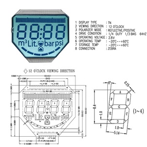 Fabbrica custom veicolo montato acqua ed elettricità contatori TN/STN/FSTN/HTN 5 6 cifre 7 bianco retroilluminazione segmento display lcd - Product Image 3