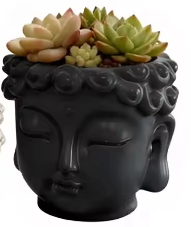 Statue de Bouddha de style zen bonsaï-gris