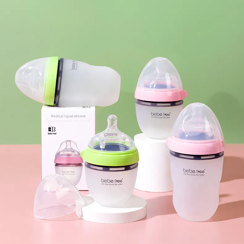 Benutzer definiertes Logo BPA Free Milk Nursing Anti Colic Neugeborenen Set Fütterung Weithals Silikon Baby flasche