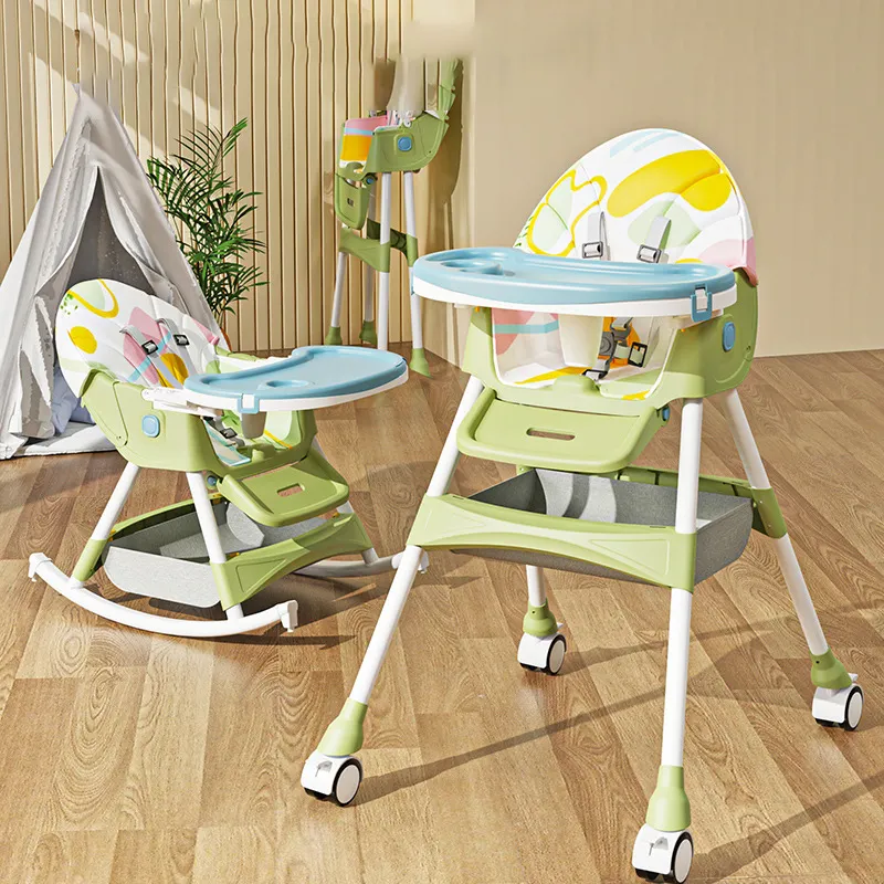 Meja multifungsi kursi Booster warna-warni anak-anak, kursi makan Modern ruang Bouncer makan bayi tinggi dengan roda