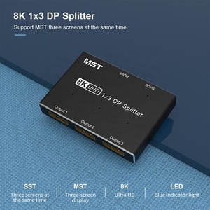 8K DisplayPort Divisor de video de 3 puertos DP1.4MST 8K @ 30Hz 4K @ 144Hz Distribuidor de video HD DP1.4MST Divisores y convertidores de video - Product Image 3
