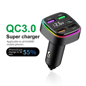 K34 akıllı araç şarj aleti 66W süper hızlı 4 USB tip-c portu QC3.0 USB 2.4A adaptörü ile güç banka ve Laptop için hızlı şarj - Product Image 5