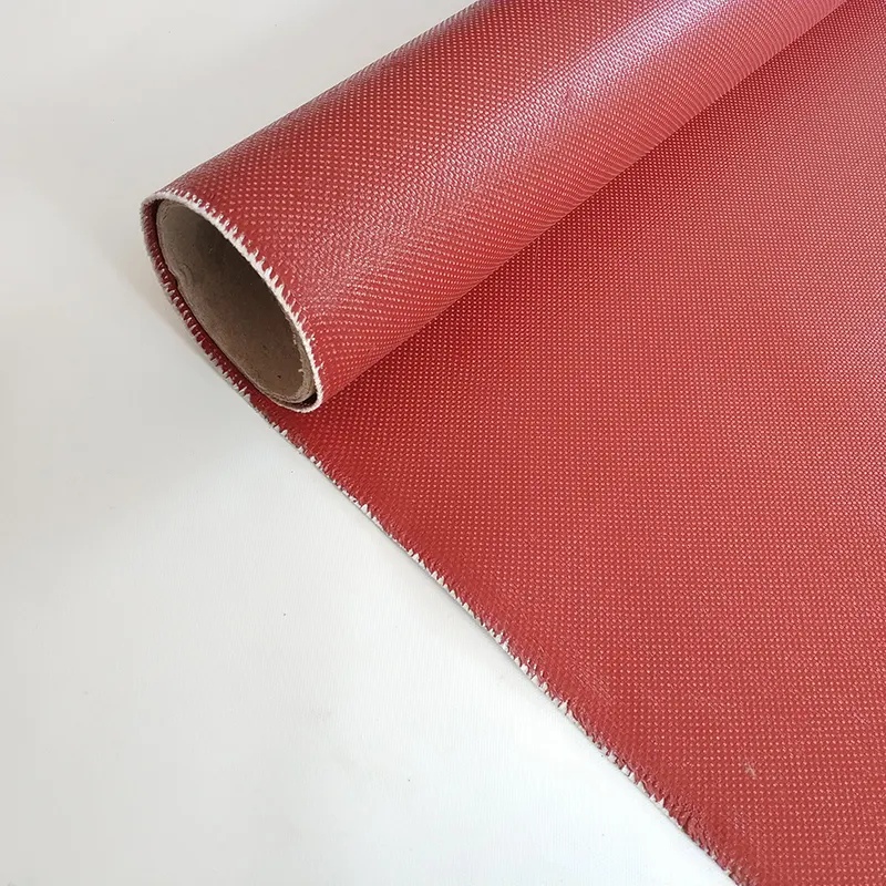 Pabrik murah kualitas terbaik mantel silikon kain serat kaca merah polos