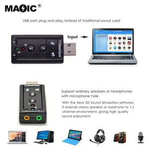 Micrófono/altavoz USB 2,0 externo de alta calidad, sonido envolvente, tarjeta de sonido de Audio 3D de 7,1 canales