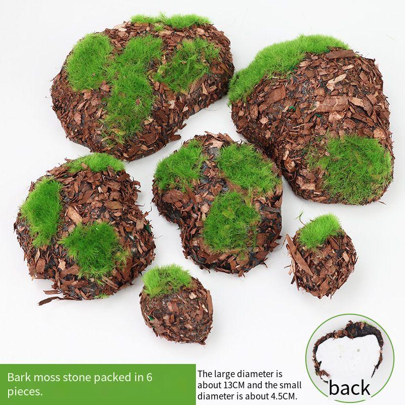 Écorce, mousse, pierre (6 pièces)
