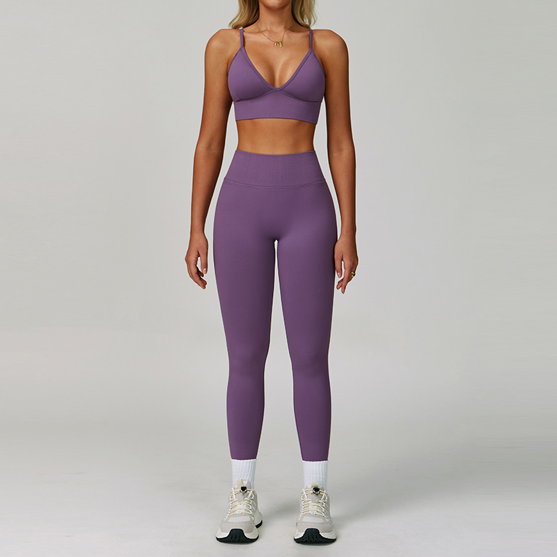 Legging + soutien-gorge-violet