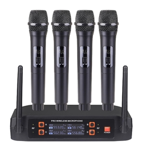 <span class=keywords><strong>4</strong></span> ערוץ תדר תקן 50m Vhf פלסטיק אלחוטי כף יד מיקרופון עבור בית Ktv - Product Image 2